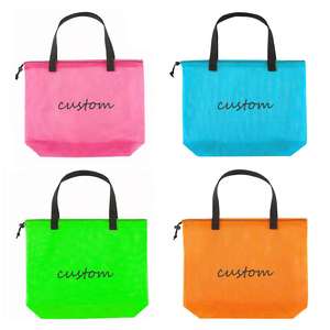 Custom Colors High Quality Mesh Fabric <b>Bag</b> Kid's Toys Travel Picnic <b>Laundry</b> Vegetable Mesh Beach Tote <b>Bags</b> for <b>Drawstring</b> Design - Product Image 1