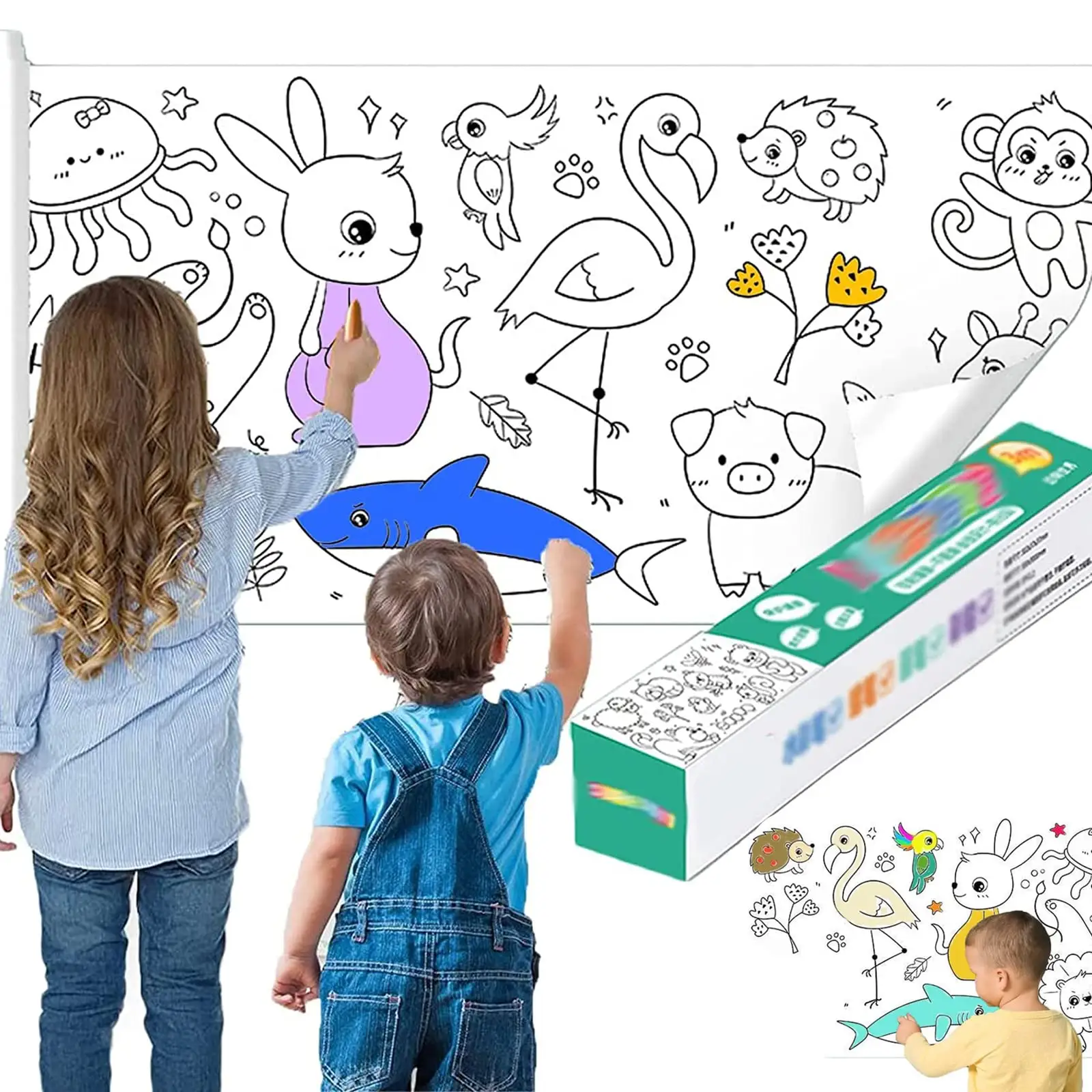 Kinder Zeichen rolle Papier für Kinder Färbung DIY Malerei Farbe Füll papier Kinder Zeichen rolle Klebrige Zeichnung