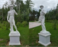 Statue en marbre de David sculpté à la main blanc naturel grandeur nature