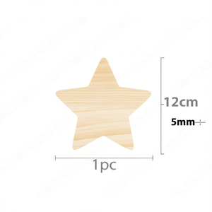 Base a Stella in Legno Ilan 12cm Spessore 5mm per Decorazioni Artigianali - Product Image 1