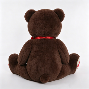 Oso de peluche personalizado, oso de peluche marrón, oso de peluche grande con lazo rojo - Product Image 3