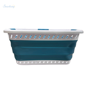 Hộ gia đình công suất lớn phòng tắm ráp giặt Hamper 42L PP + TPR Chất liệu màu xám gấp giỏ giặt - Product Image 5