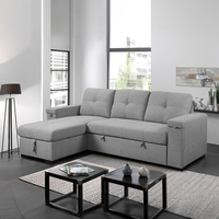 Nuevo Sofá Cama Moderno para Sala de Estar, Sofá de 3 Plazas con Mechones, Sofá Esquinero Convertible, Sofá Cama Seccional con Almacenamiento