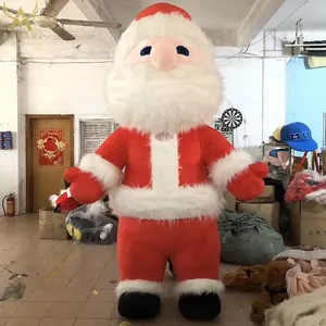 Factory inflatable walking Santa costume Inflatable Plush Christmas Santa Claus beer Mascot Costume for Christmas city parad