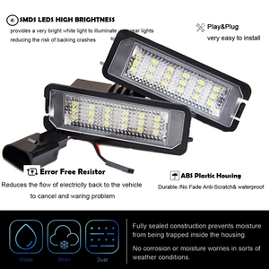 Éclairage de plaque d'immatriculation LED sans erreur Canbus pour Porsche 997 991 <span class=keywords><strong>992</strong></span> Series <span class=keywords><strong>911</strong></span> 987 981 Boxster Cayman Spyder Cayenne Macan - Product Image 5