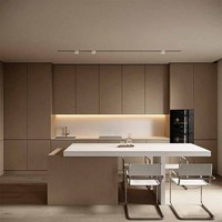 Projet Villa KOJOON, conception personnalisée, îlot de cuisine moderne en bois massif écologique, table pour appartement