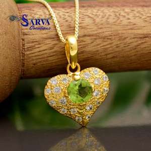 Colgante de Peridoto, Colgantes y Dijes de Corazón, Plata de Ley 925, Joyería Fina, Colgantes y Dijes, Fabricante de Joyería Personalizada - Product Image 1