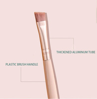 Ensemble de 5 pinceaux de maquillage imperméables longue durée, simples et élégants, adaptés aux peaux sensibles, poils synthétiques super doux, mini pinceaux pour le visage et les lèvres