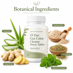Comprimés de nettoyage du côlon intestinal de haute qualité, 15 jours, probiotiques, aloe vera, séné, détox, biologique, sans gluten, soutient la digestion des adultes - Product Image 5