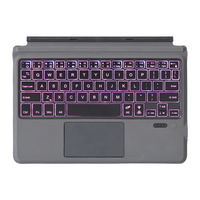 Clavier sans fil rétroéclairé RVB à 7 touches pleine taille pour Surface Go3/Go2, souris tactile ultra-fine USB-C pour Surface Pro/Tablet PC