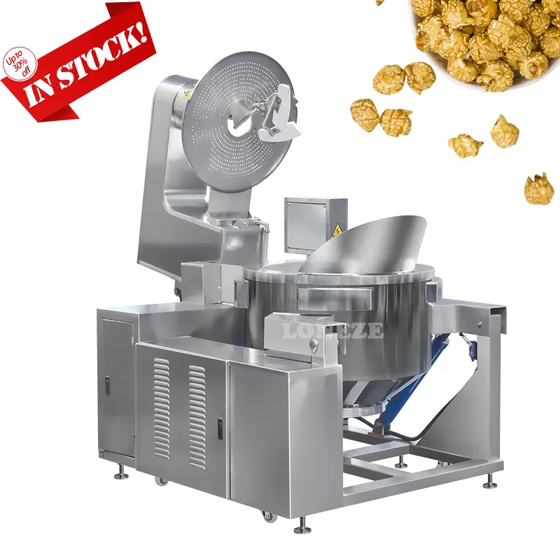 Große Kapazität Automatische Industrie Caramel Aromen Gas Elektrische Popcorn Maschine Kommerziellen Popcorn, Der Maschine Produktion Linie