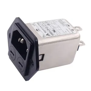 工业用电源进入模块IEC320 C14插座，带10a保险丝座电磁干扰噪声滤波器