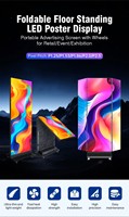 Мобильный складной светодиодный экран-постер P2.5 для внутренней и наружной рекламы, 80 дюймов, напольный видеодисплей
