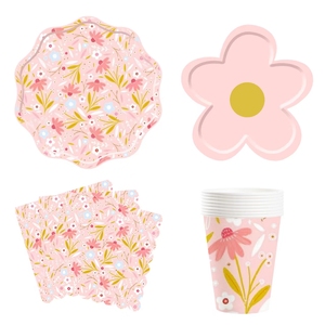ชุดอุปกรณ์จัดงานเลี้ยงธีมเดซี่ DAMAI แก้วกระดาษ จานกระดาษ ผ้าเช็ดปาก ป้ายวันเกิด ของตกแต่งงานปาร์ตี้ฤดูร้อนและคริสต์มาส - Product Image 3