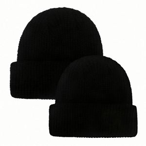 Vente en gros de bonnets tricotés chauds d'hiver de couleur unie, bonnets vierges pour parents et enfants - Product Image 4