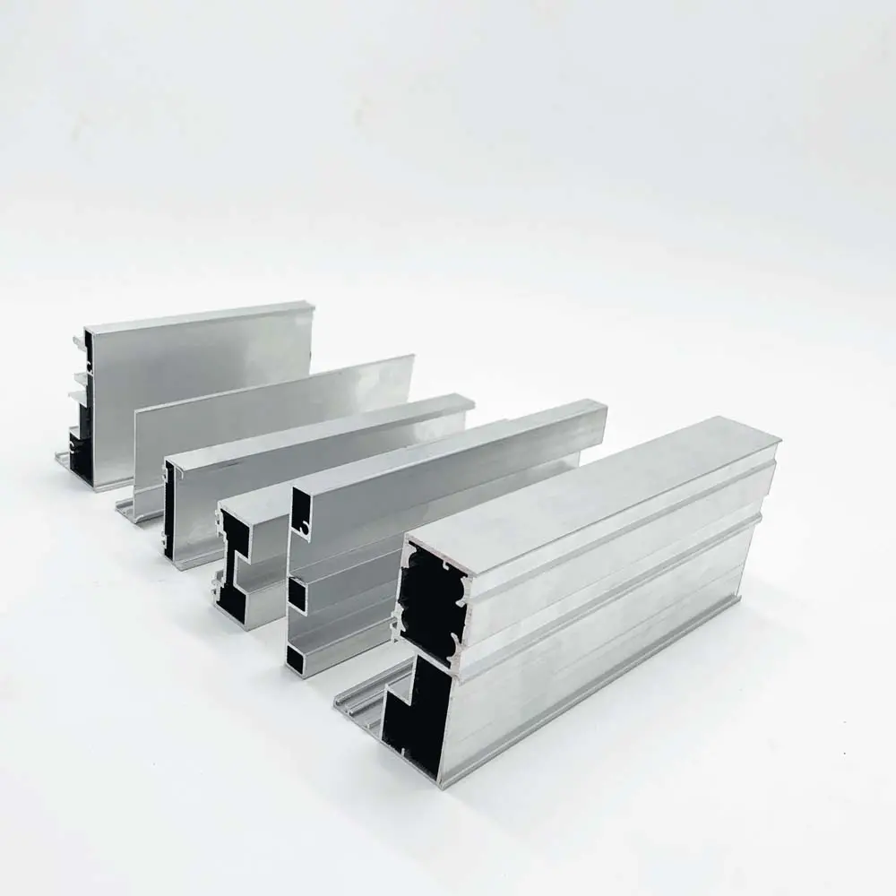 Perfil de aluminio Puerta delgada Tipo plegable Extrusión Marco plegable Aleación de vidrio Fabricante personalizado Canal liso sin marco modular
