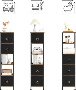 حمام قائم بالحرة <span class=keywords><strong>3</strong></span> أدراج منظم تخزين أسود بني ريفي - Product Image 2