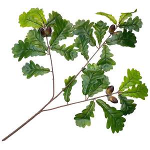 مصنع بيع بالجملة نابض بالحياة فروع شجرة البلوط الاصطناعية والحرير البلوط أوراق خضراء - Product Image 1