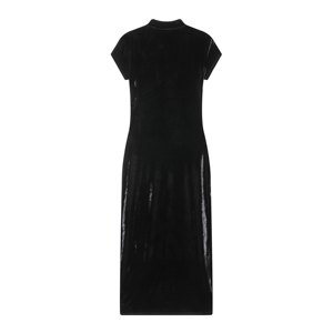 Abiti Lunghi Casual da Donna in Stile Cinese con <span class=keywords><strong>Spacco</strong></span> Frontale, Maniche Corte, Colore <span class=keywords><strong>Nero</strong></span> - Product Image 2