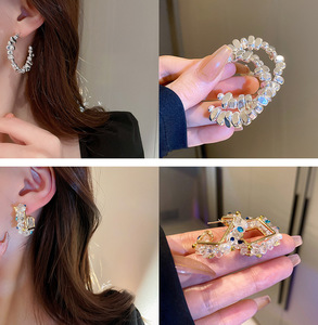 DAIHE 2024 สินค้าใหม่มาใหม่สไตล์เกาหลีต่างหูแฟชั่นเครื่องประดับต่างหู <span class=keywords><strong>Promare</strong></span> ต่างหูห่วงชุบทอง - Product Image 3