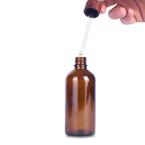 Bottiglia in Vetro per Olio Essenziale di Ambra Best-Seller, Bottiglia in Vetro per Liquidi Essenziali, Bottiglia Personalizzata per Olio da Barba con Coperchio in Bambù e Legno - Product Image 6