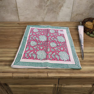 SERVIETTE DE TABLE DE JARDIN ROSE ARTISANALE 6PIES SET DESIGN6 - Product Image 5
