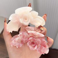 Nouvelle pince à cheveux élégante en acétate en forme de rose pour femme, accessoire capillaire de 9,5 cm, cadeau de fête
