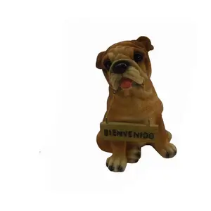 Oggetti artigianali in resina transfrontaliera simpatici animali bulldog decorazione per la casa di benvenuto figurine per cani scultura