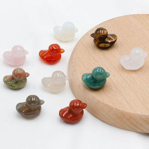 1 pollici pietra naturale intagliato a mano animale anatra pietra preziosa di cristallo per la decorazione per bambini regalo che fa 20x30mm - Product Image 1