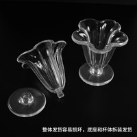 Accessoire en acrylique en forme de fleur de prunier, modèle de gobelet en plastique, ustensile de simulation DIY pour dessert en argile