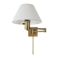 Lampe murale créative E14 en cuivre à bras orientable, lumière de lecture LED en tissu pour chambres, hôtels, bureaux - Transfrontalier