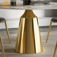 Nuevos diseños Mesa de comedor redonda con Centro giratorio Mesa de mármol Estilo moderno para comedor Cocina Uso de hotel al aire libre