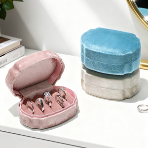 Yuan Qi Nouvelle Boîte de Rangement Haut de Gamme pour Bijoux (Bagues et Boucles d'Oreilles) en Velours <span class=keywords><strong>Lissie</strong></span> avec Couvercle Rabattable, Grande Capacité, Boîte de Présentation Luxe Léger - Product Image 5