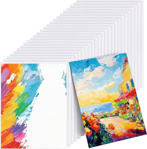 Yesfancy – Lot de 24 panneaux de toile vierges 100 % coton, 9x12 pouces, pour peinture DIY, avec options d'impression variées – Fournitures artistiques en gros - Product Image 1
