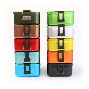 The Newly Designed Lunch Buckle Aluminum Cans Tin Box Rectangular Design Good Sealing Simple Health Suitable With Lid