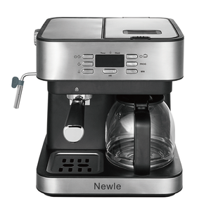 เครื่องชงกาแฟเอสเพรสโซและด<span class=keywords><strong>ริ</strong></span><span class=keywords><strong>ป</strong></span> Newle สแตนเลสสตีล 2-in-1 แบบตั้งโ<span class=keywords><strong>ป</strong></span>รแกรมได้ ไฟฟ้า 15 บาร์ <span class=keywords><strong>ป</strong></span>ิ<span class=keywords><strong>ด</strong></span>อัตโนมัติ รักษาความร้อน - Product Image 1