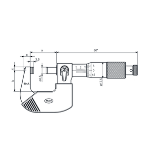 Micrómetros <span class=keywords><strong>Mahr</strong></span> 40A de Alemania, 0-25 mm, 25-50 mm, 50-75 mm, 75-100 mm, 100-125 mm, 125-150 mm, 150-175 mm, 175-200 mm, 0.01 mm, 4134000 - Product Image 6