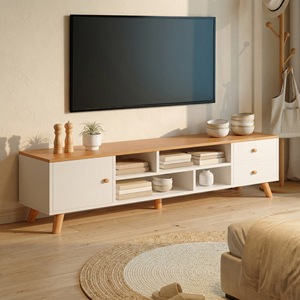 Moderner Minimalistischer <span class=keywords><strong>TV</strong></span>-Schrank im <span class=keywords><strong>Blockhaus</strong></span>-Stil aus Massivholz, Freistehende Wohnzimmer-Regaleinheit, Aufbewahrung für Kleine Wohnungen - Product Image 1