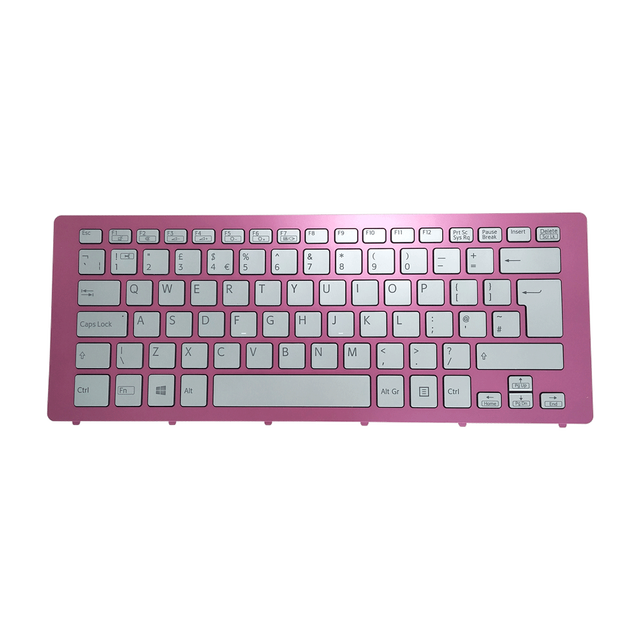 Original UK Backlit Laptop Keyboard for Sony Vaio Fit 15A Multi-flip PC SVF15N SVF-15N 149265981GB Keyboard With Pink Frame