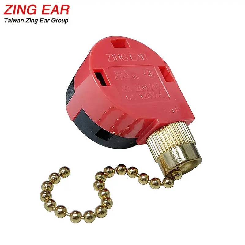 ZE-268S1 Zing Ear L-1 L-2, L-3 3 Speed 4 Wire Dimming Pull Chain Switch Ceiling Fan Dimmer Switch