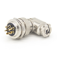 Connecteur d'aviation GX16 GX12 GX25 5 broches 90 degrés, angle droit, 4 broches, avec câblage, mâle, femelle, montage sur panneau, prise, douille