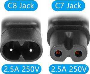 Adaptateur secteur à angle droit IEC320 C7 à C8, adaptateur secteur IEC 320 C7-C8 90 degrés, convertisseur secteur à angle haut-bas mâle vers femelle Figure 8 - Product Image 3