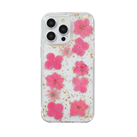 Coque de téléphone transparente antichoc magnétique en TPU+PC avec paillettes florales brillantes pour iPhone 17 16 15 Pro Max 14 13 12 Luxe