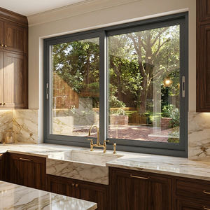 <span class=keywords><strong>Ventana</strong></span> Corredera de Estilo Chino Antiguo, de Aleación de Aluminio, con Puerta de Acero Inoxidable, Doble Vidrio Aislante - Product Image 1