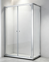 Vente directe usine : Cabines de douche à charnière carrée avec cadre en aluminium, personnalisables pour projets hôteliers