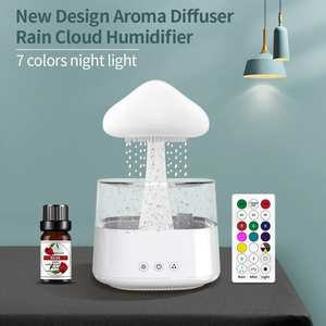 Humidificador blanco Rain-Cloud, difusor de Aroma de hongo que cambia de Color para coche, aceite esencial para el hogar, goteo de agua, asistencia para dormir - Product Image 3