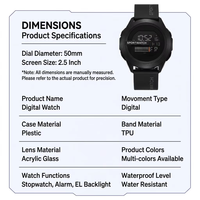 Montre connectée numérique sportive pour homme avec affichage lumineux de la date et du jour de la semaine, idéale pour les affaires