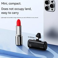 Charger Cepat PD 20W Logo Kustom Dengan Dua Antarmuka Pengisian Daya yang Dapat Diputar Mini Powerbank Bank Daya Portabel