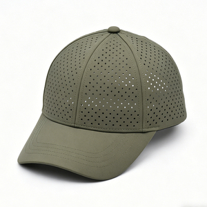 Casquette de baseball à 6 panneaux perforée découpée au laser, ultra-respirante, séchage rapide, en fil de coton, casquette de sport légère, chapeau de soleil unisexe pour - Product Image 2