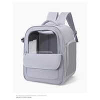 Sac à dos de transport pour animaux de compagnie en tissu Oxford respirant, pliable, transparent, grande capacité, portable, pour chats et chiens, pour l'extérieur